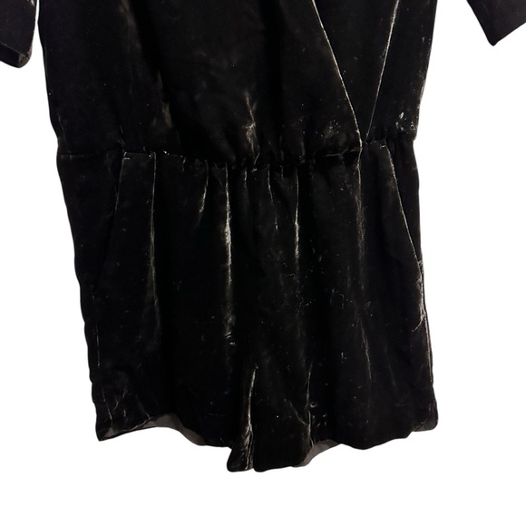 LOFT black velvet crossover neck v neck romper 4 - Picture 8 of 14